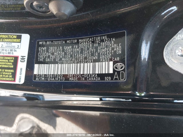 Toyota Corolla L/le/s/s Plus/le Plus 2015 2T1BURHE8FC327391 Image 15