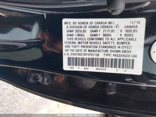 2HGFB6E54FH701156 Honda Civic Sedan Si