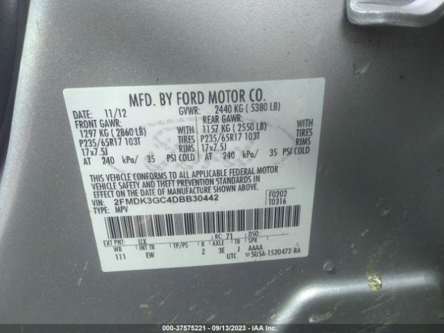 2013 FORD EDGE 2FMDK3GC4DBB30442 Photo 8