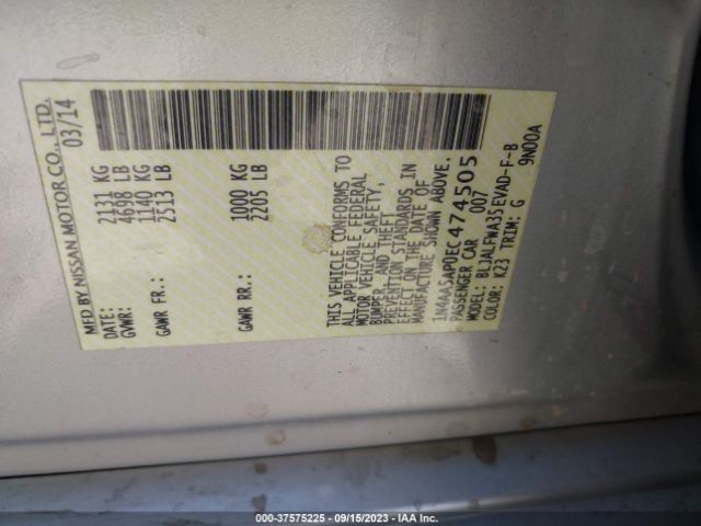 1N4AA5AP0EC474505 Nissan Maxima 3.5 Sv
