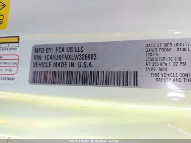 2020 JEEP WRANGLER UNLIMITED 1C4HJXFNXLW326983 Photo 8