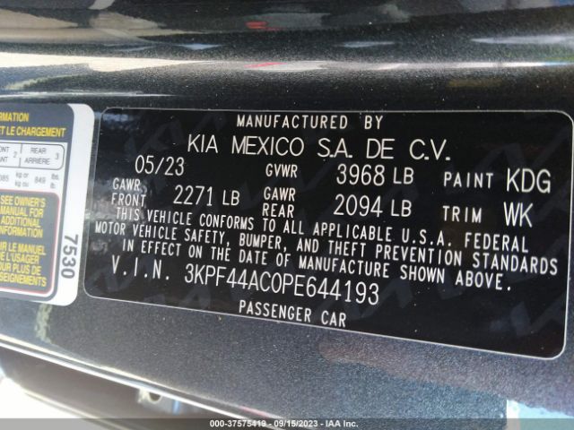 3KPF44AC0PE644193 KIA FORTE GT