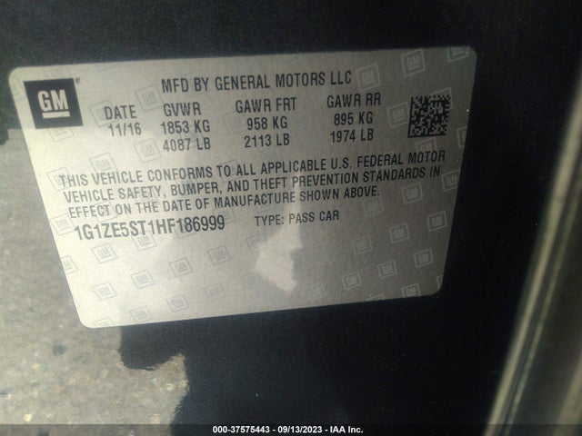 Chevrolet MALIBU LT 2017 1G1ZE5ST1HF186999 Image 9