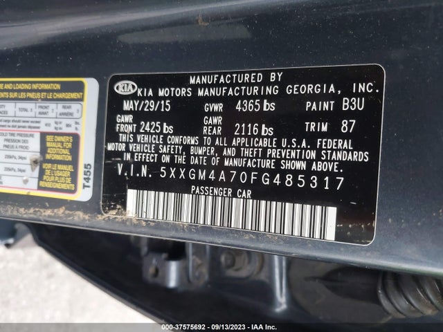 KIA Optima Lx 2015 5XXGM4A70FG485317 Image 25