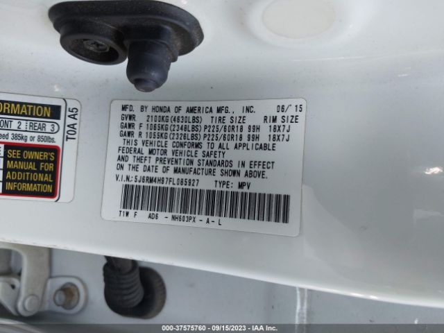 5J6RM4H97FL085927 Honda Cr-v Touring