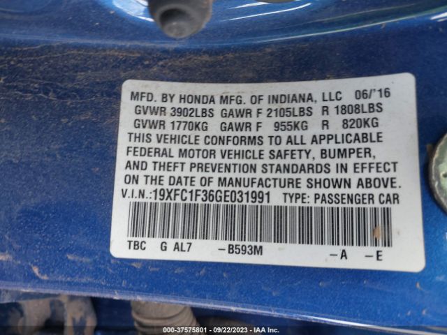 19XFC1F36GE031991 Honda Civic Ex-t