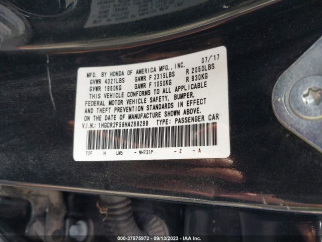 1HGCR2F58HA268299 Honda Accord Sedan Sport