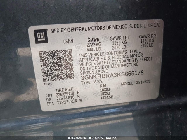 Chevrolet Blazer 2019 3GNKBBRA3KS665178 Image 9