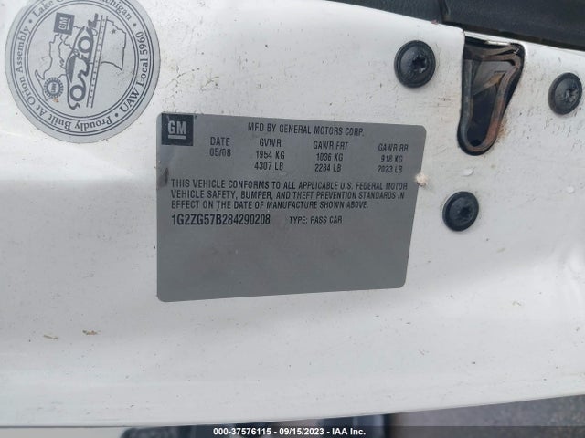 2008 PONTIAC G6 VIN: 1G2ZG57B284290208