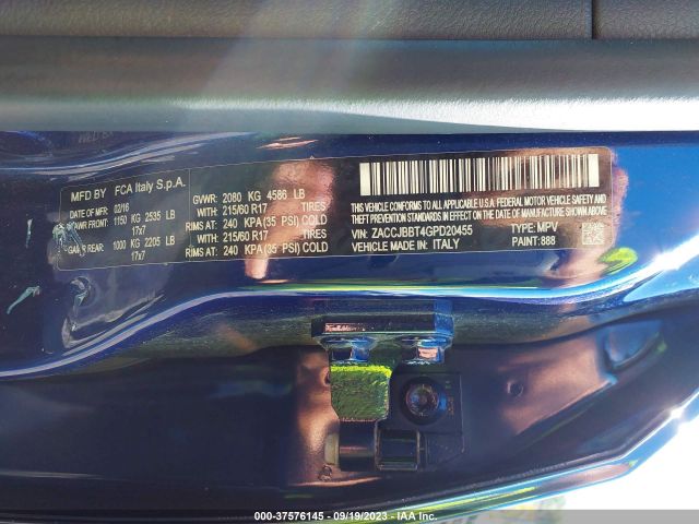 ZACCJBBT4GPD20455 Jeep Renegade Latitude