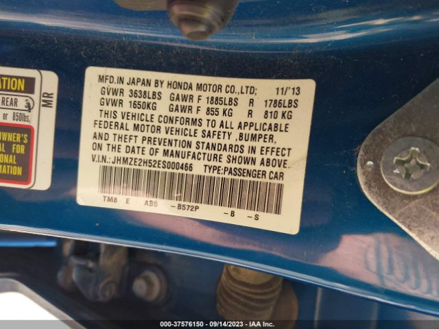 JHMZE2H52ES000466 Honda Insight Lx