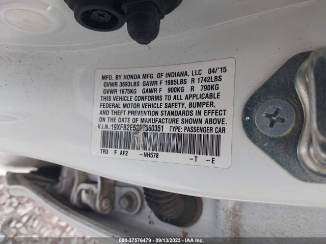 Honda Civic Sedan Lx 2015 19XFB2E52FE060351 Image 9
