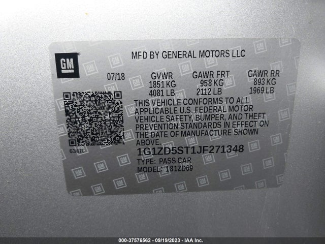 Chevrolet MALIBU LT 2018 1G1ZD5ST1JF271348 Image 9