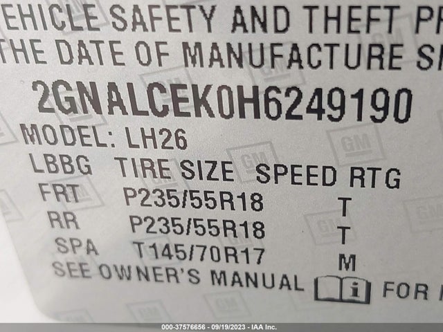 2017 CHEVROLET EQUINOX 2GNALCEK0H6249190 Photo 8