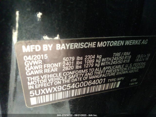 5UXWX9C54G0D64001 BMW X3 Xdrive28i