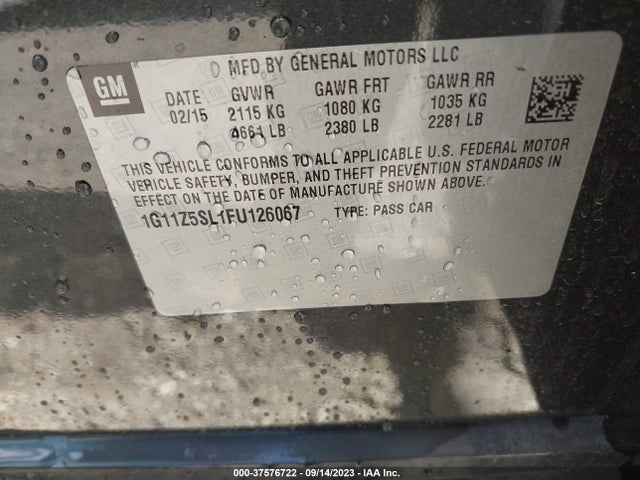 Chevrolet IMPALA LS 2015 1G11Z5SL1FU126067 Image 9