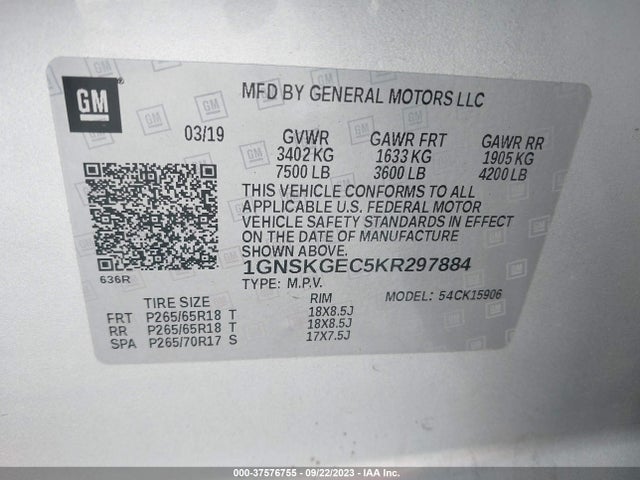Chevrolet Suburban Ls 2019 1GNSKGEC5KR297884 Image 9