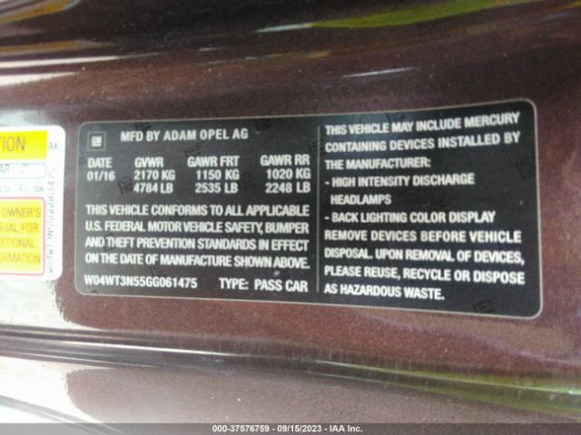 W04WT3N55GG061475 Buick Cascada Premium