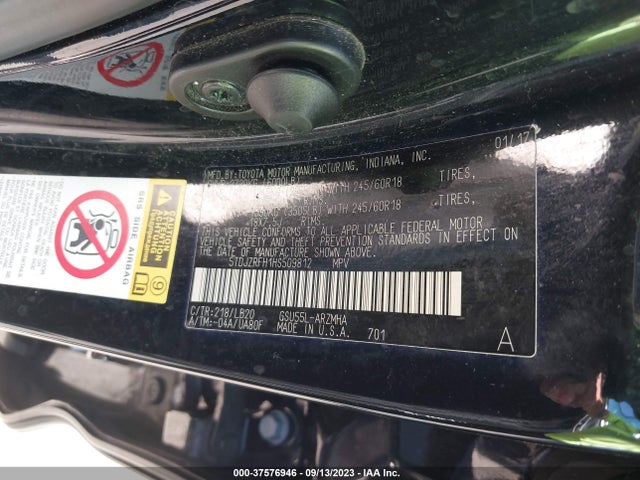 Toyota Highlander Xle/se 2017 5TDJZRFH1HS509812 Image 9