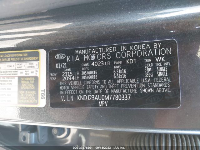 KNDJ23AU0M7780337 KIA SOUL S