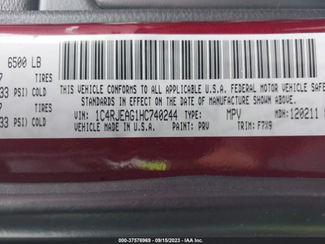 1C4RJEAG1HC740244 Jeep Grand Cherokee Laredo