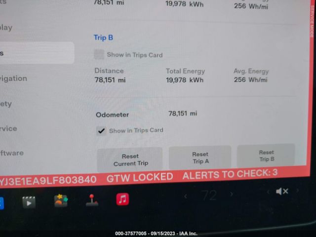 5YJ3E1EA9LF803840 Tesla Model 3 Standard Range