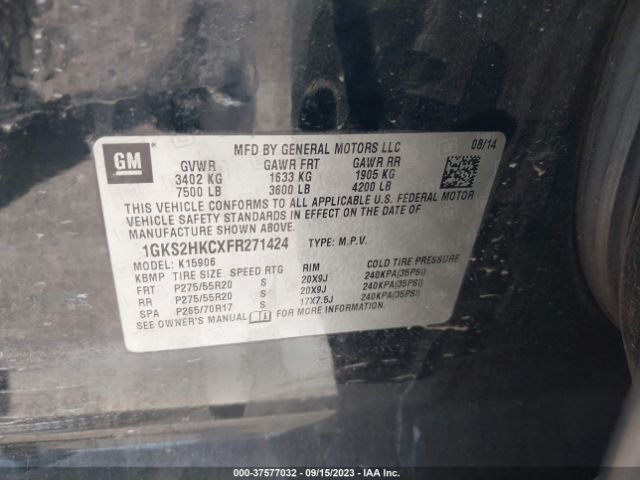1GKS2HKCXFR271424 GMC Yukon Xl Slt
