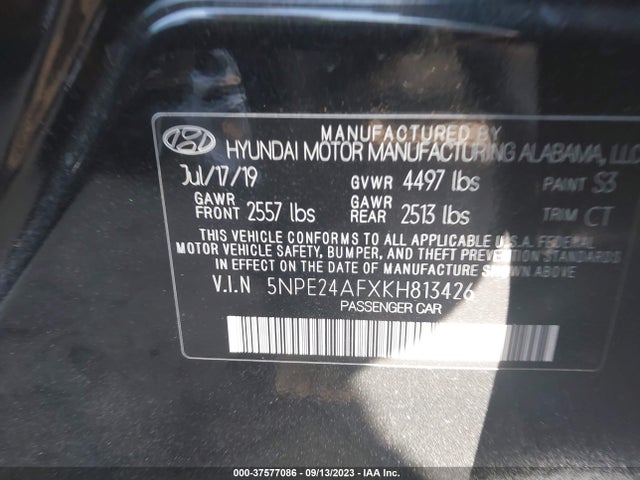 Hyundai SONATA SE 2019 5NPE24AFXKH813426 Image 9