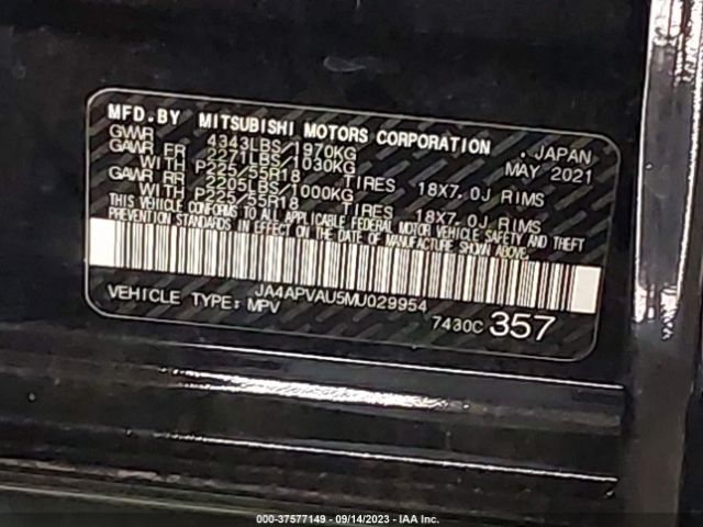 JA4APVAU5MU029954 Mitsubishi Outlander Sport 2.0 Se 2wd