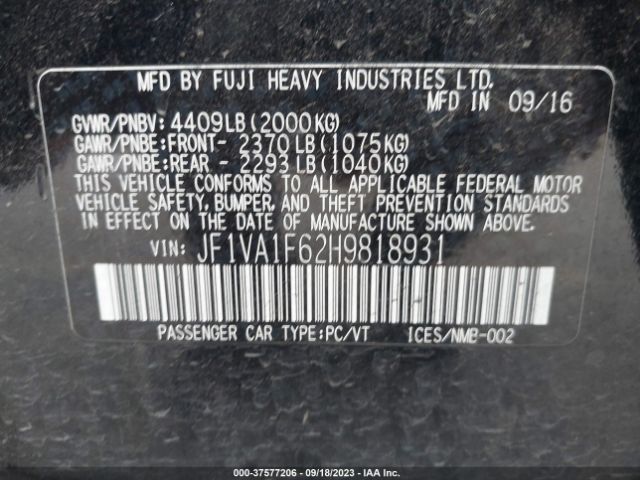 JF1VA1F62H9818931 Subaru Wrx Premium