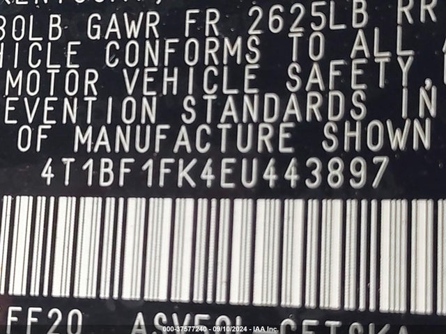 Toyota CAMRY SE 2014 4T1BF1FK4EU443897 Image 9