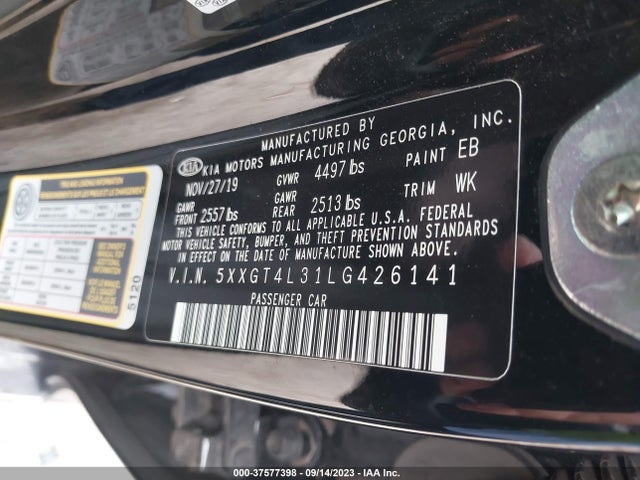 KIA Optima Lx 2020 5XXGT4L31LG426141 Image 9
