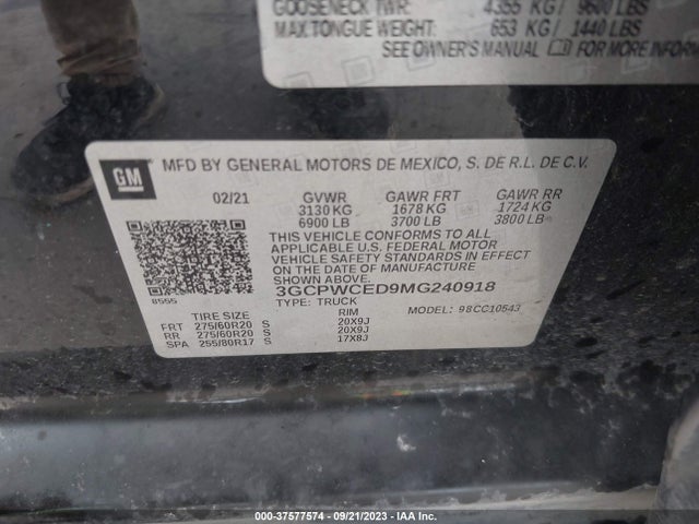 Chevrolet Silverado 1500 Lt 2021 3GCPWCED9MG240918 Image 9