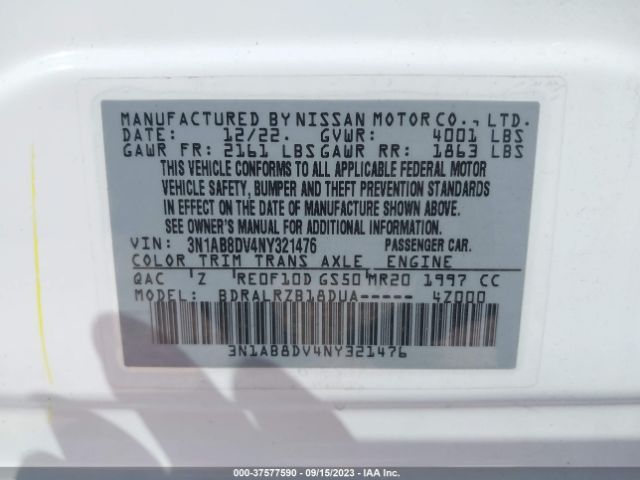 3N1AB8DV4NY321476 Nissan SENTRA SR