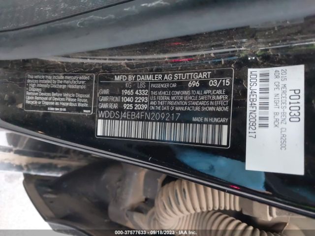 WDDSJ4EB4FN209217 Mercedes-Benz Cla-class Cla 250