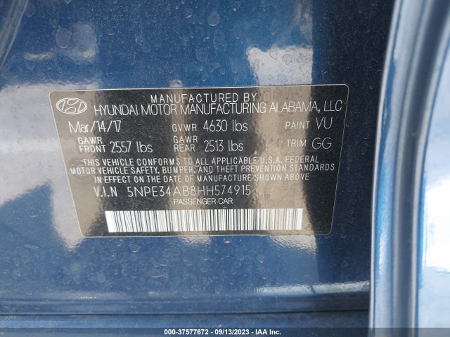 Hyundai Sonata Sport 2017 5NPE34AB8HH574915 Image 9