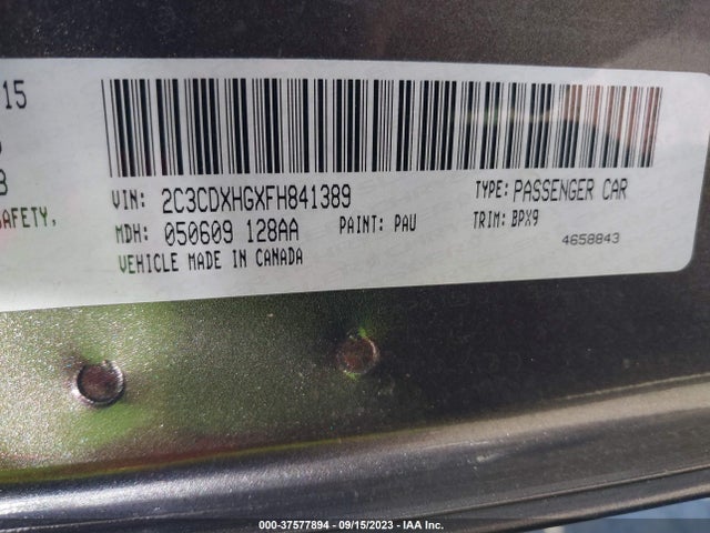 2015 DODGE CHARGER SXT VIN: 2C3CDXHGXFH841389