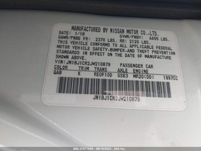 JN1BJ1CR2JW210879 Nissan Rogue Sport Sl