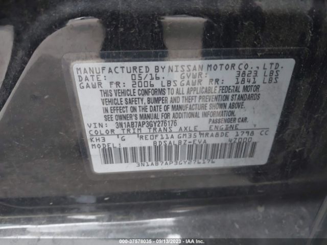 3N1AB7AP3GY276176 Nissan SENTRA S