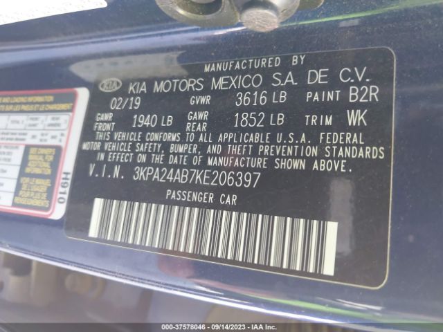 3KPA24AB7KE206397 KIA RIO S