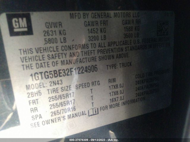 1GTG5BE32F1224906 GMC Canyon 2wd Sle