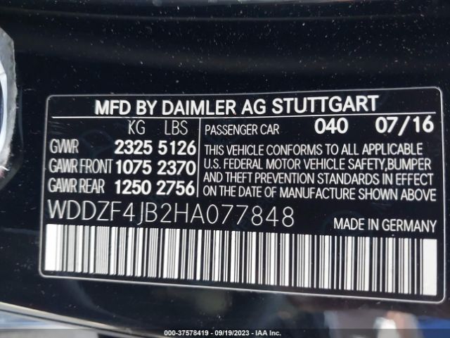 WDDZF4JB2HA077848 Mercedes-Benz E-class E 300