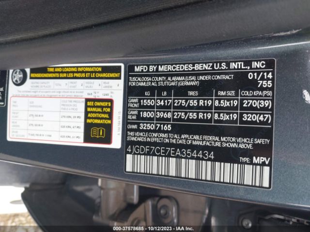 4JGDF7CE7EA354434 Mercedes-Benz Gl-class Gl 450