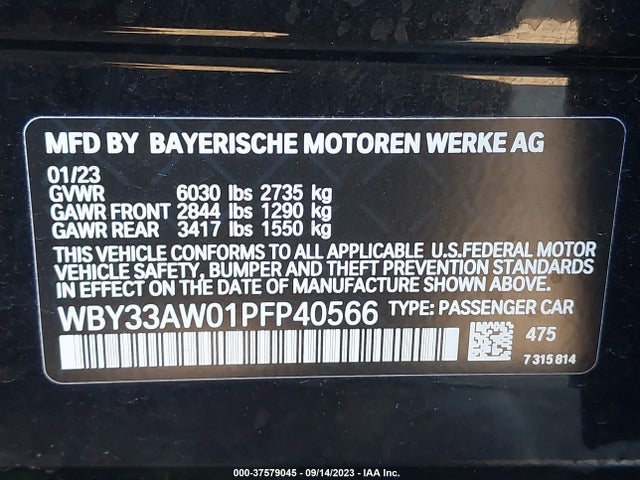 BMW I4 M50 2023 WBY33AW01PFP40566 Image 9