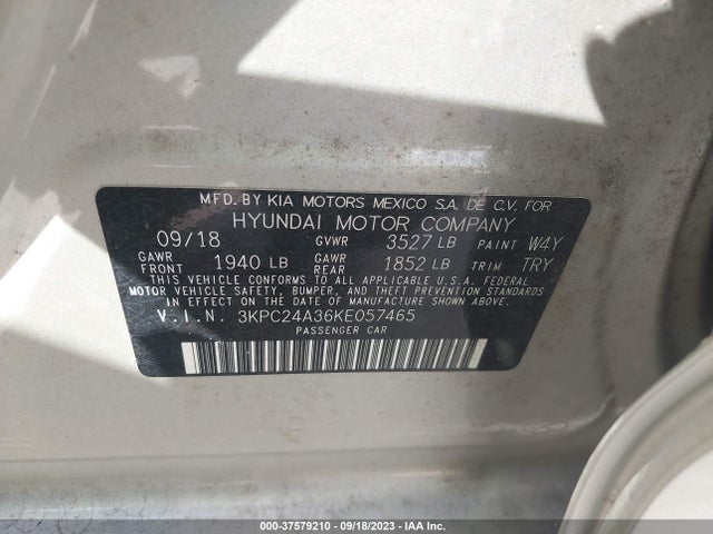 Hyundai ACCENT SE 2019 3KPC24A36KE057465 Image 9