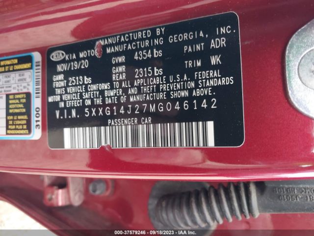 5XXG14J27MG046142 KIA K5 LXS