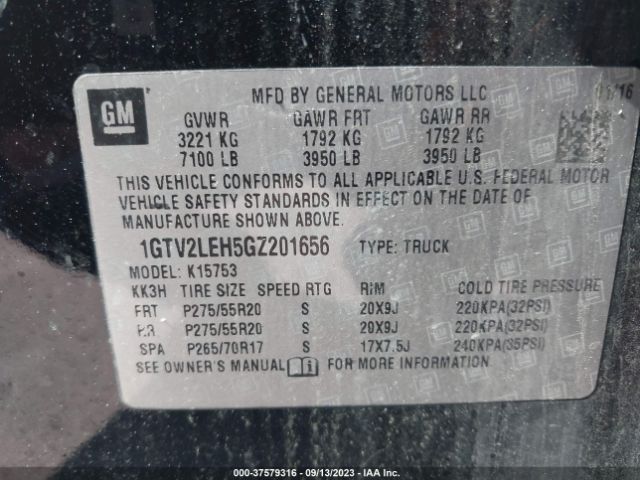 1GTV2LEH5GZ201656 GMC SIERRA 1500