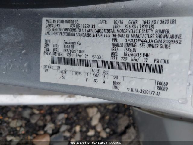 3FADP4AJXGM202952 Ford FIESTA S
