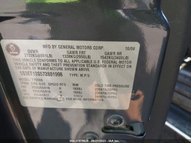 2007 SAAB 9-7X 5S3ET13S572801998 Photo 8