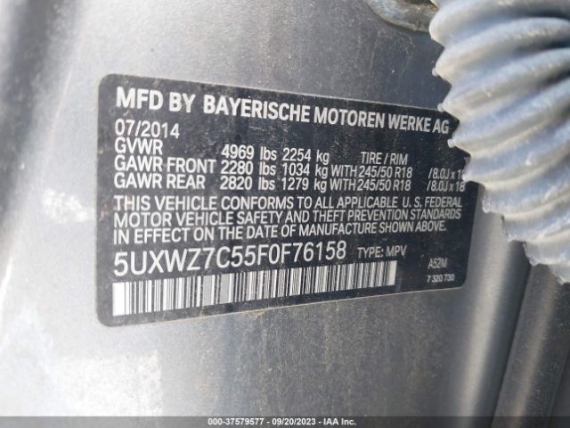 5UXWZ7C55F0F76158 BMW X3 Sdrive28i